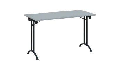 SLA 125 lak skládací jednací stůl 1250x600, deska 25 mm, podnož černý lak, deska šedá